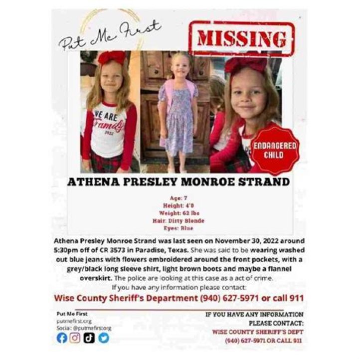Help Find Missing Athena Strand
