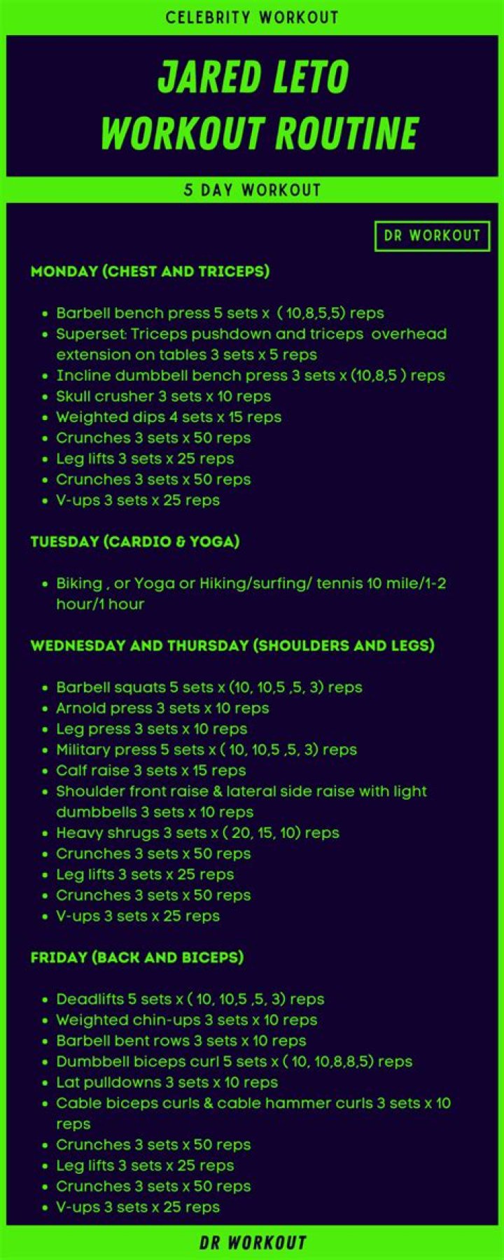 Jared Leto Workout Routine