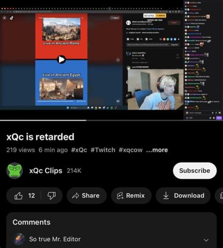 xQc Clips video statistics